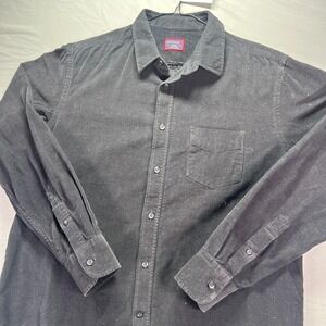 Untuckit Shirt Mens Large Black Caparzo Corduroy Business Casual Preppy Dress